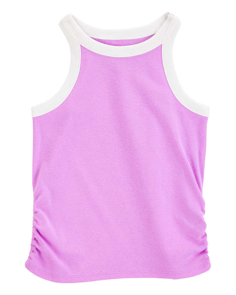 Kid 2-Piece Ribbed Tank Top & Active Drawstring Skort Set - Purple, image 3 of 6 slides