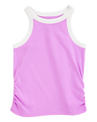 Kid 2-Piece Ribbed Tank Top & Active Drawstring Skort Set - Purple, image 3 of 6 slides
