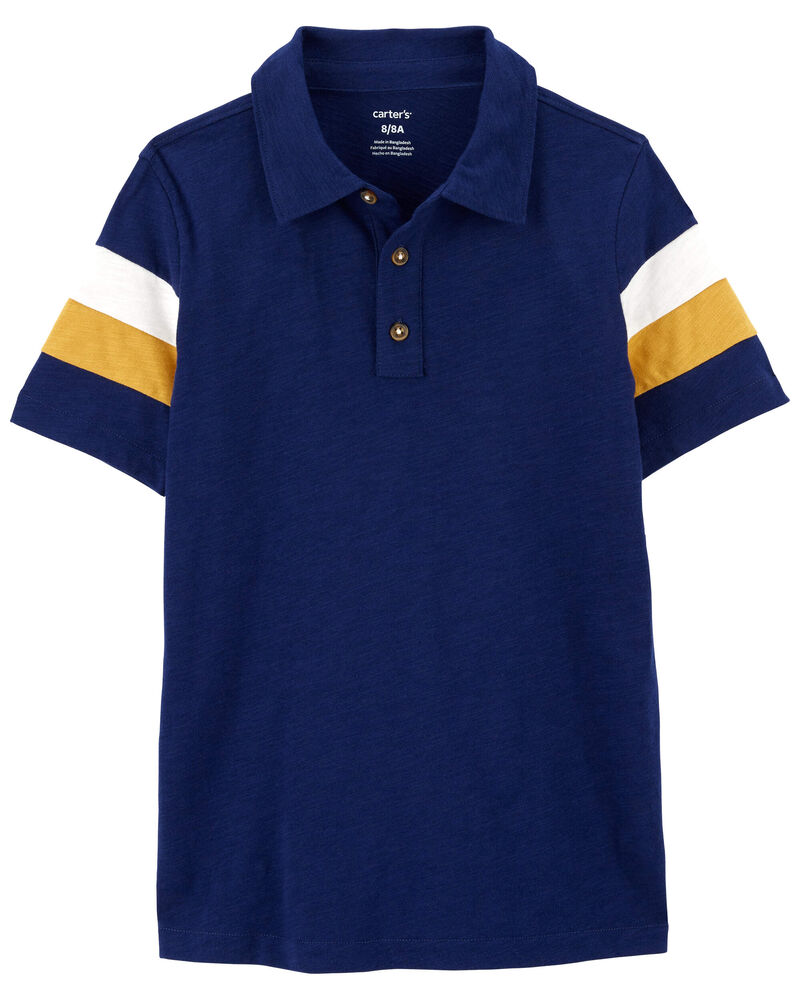 Kid 2-Piece Striped Polo Shirt & Pull-On All Terrain Shorts Set, image 5 of 6 slides
