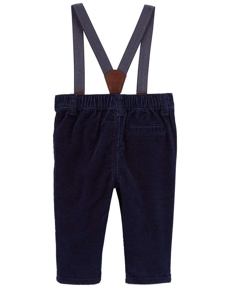 Baby 2-Piece Button-Front Bodysuit and Suspender Pants Set, image 3 of 3 slides