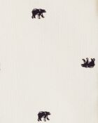 Bear Print Corduroy Button-Front Bodysuit, image 3 of 4 slides