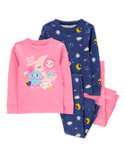 Baby 4-Piece Glow Space 100% Snug Fit Cotton Pajamas, image 1 of 5 slides
