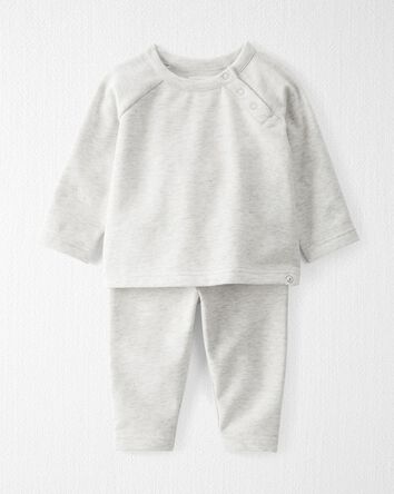 Baby 2-Piece Fleece Set Made with Organic Cotton in Heather Gray, 