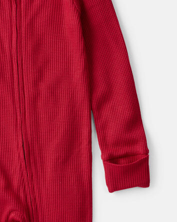 Baby Solid Print PurelySoft Long-Sleeve Sleep & Play Pajamas - Red, 