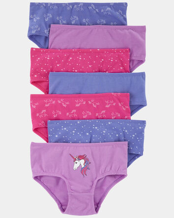 Girls 7-Pack Unicorn Brief Stretch Cotton Undies, 