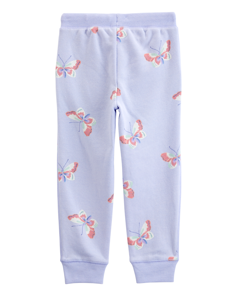 Toddler Butterfly Print Fleece Joggers, image 2 of 4 slides