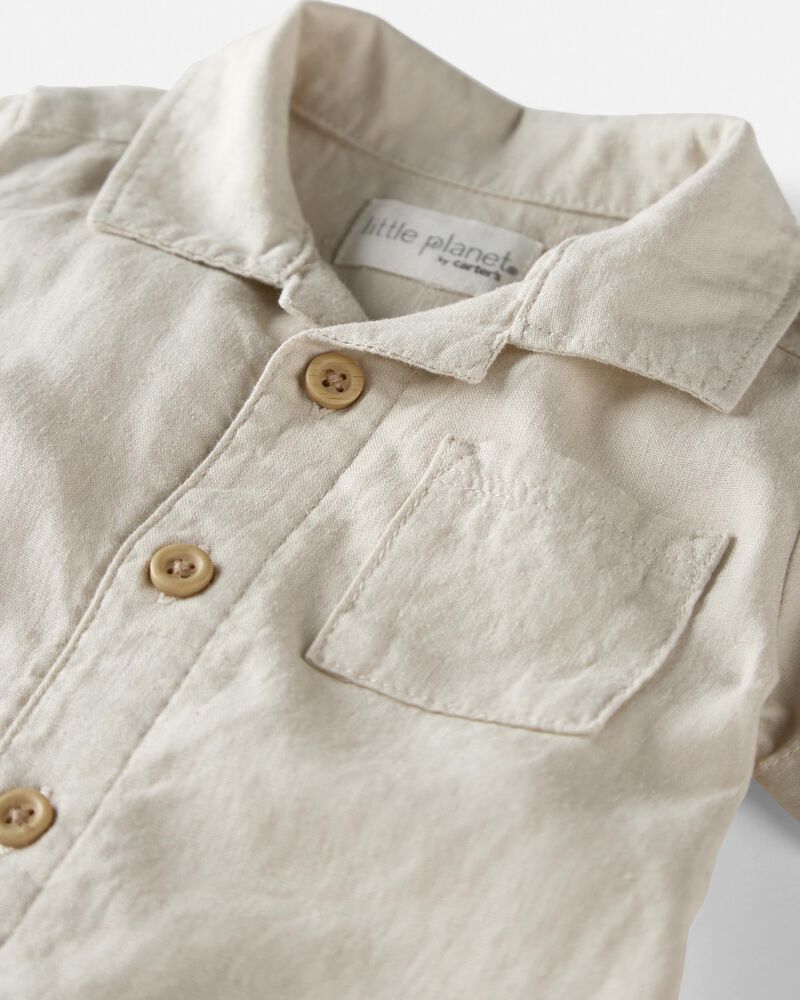 Baby Button-Front Romper, image 2 of 4 slides
