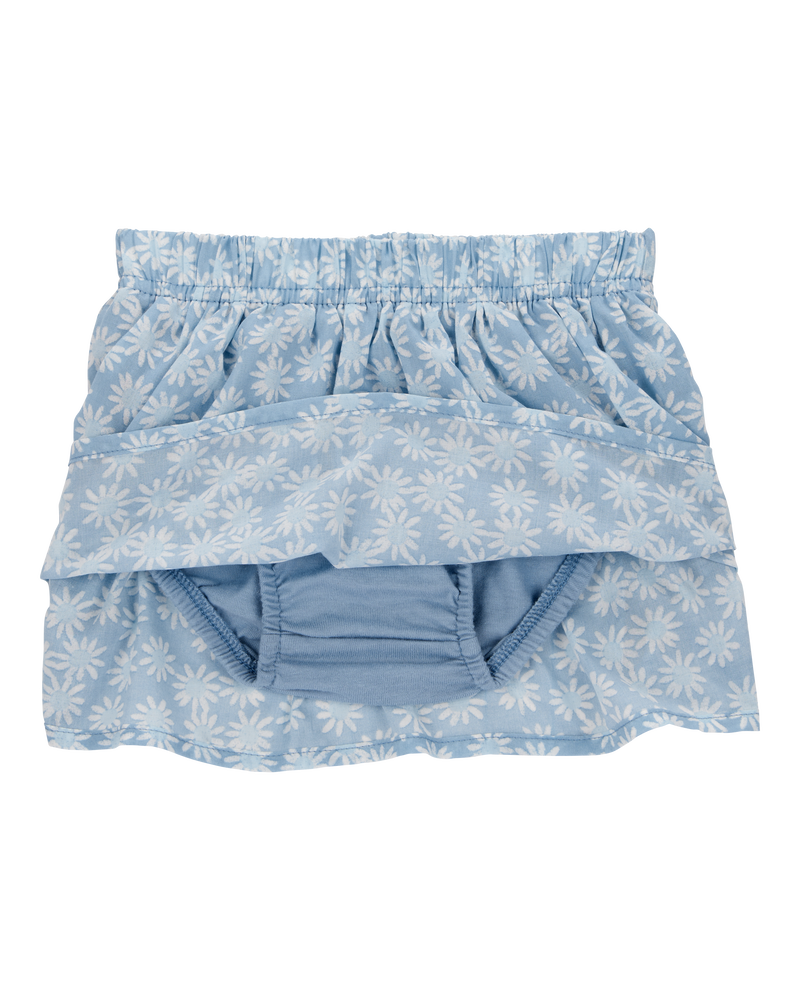 Baby 2-Piece Floral Skort Set - Blue, image 2 of 4 slides