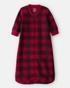 Baby Checkered Print Loose Fit Long-Sleeve Wearable Blanket, image 1 of 4 slides