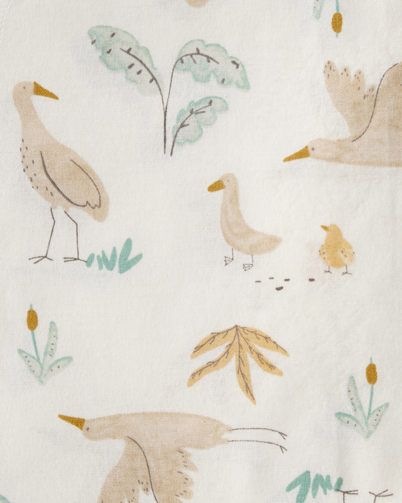 Baby 4-Pack Stork Print Receiving Blankets - Yellow, image 4 of 5 slides