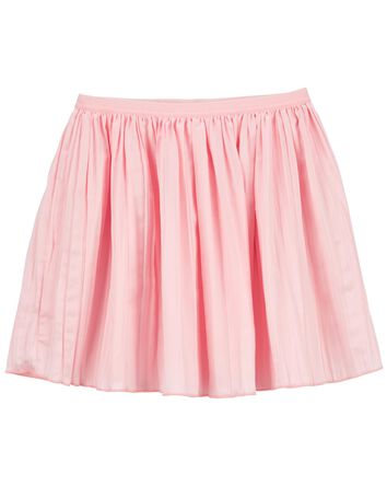 Kid Pleated Satin Skirt, 