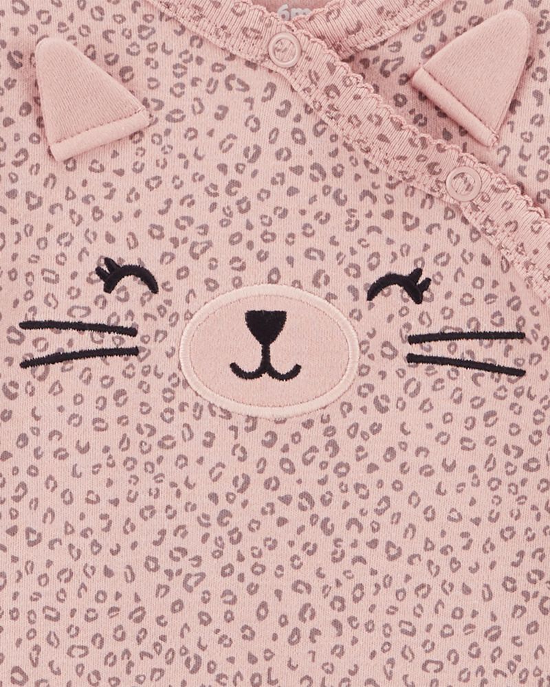 Baby Cat Side-Snap Sleep & Play Pajamas, image 2 of 3 slides