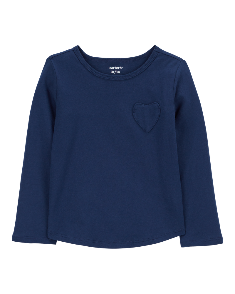Toddler Heart Long-Sleeve Jersey Tee, image 1 of 3 slides