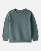 Toddler Boy Solid Fleece Long-Sleeve Sweatshirt - Green, image 1 of 3 slides