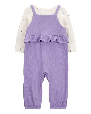 Baby 2-Piece Long-Sleeve Tee & Coverall Set - Purple, 