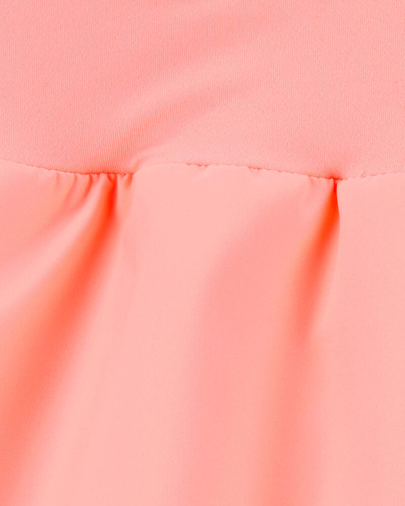 Kid 2-Piece Floral Active Twist Tank & Flowy Layered Flip Short Set - Coral, image 7 of 8 slides