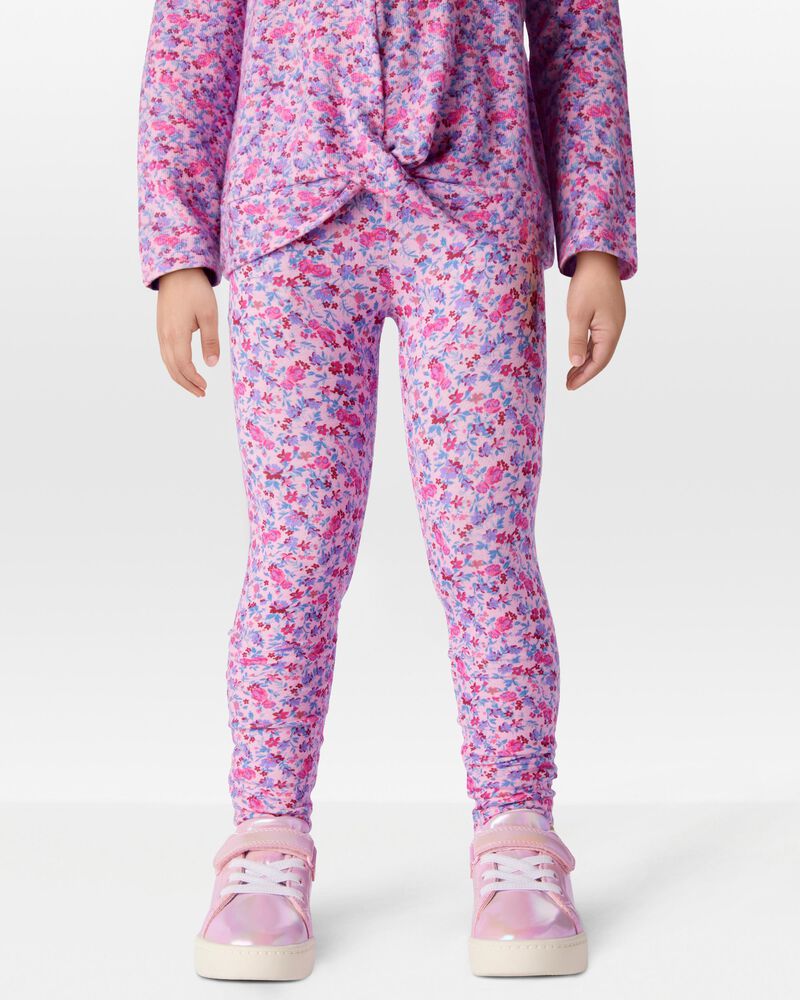 Toddler Knit Leggings - Floral, image 1 of 6 slides