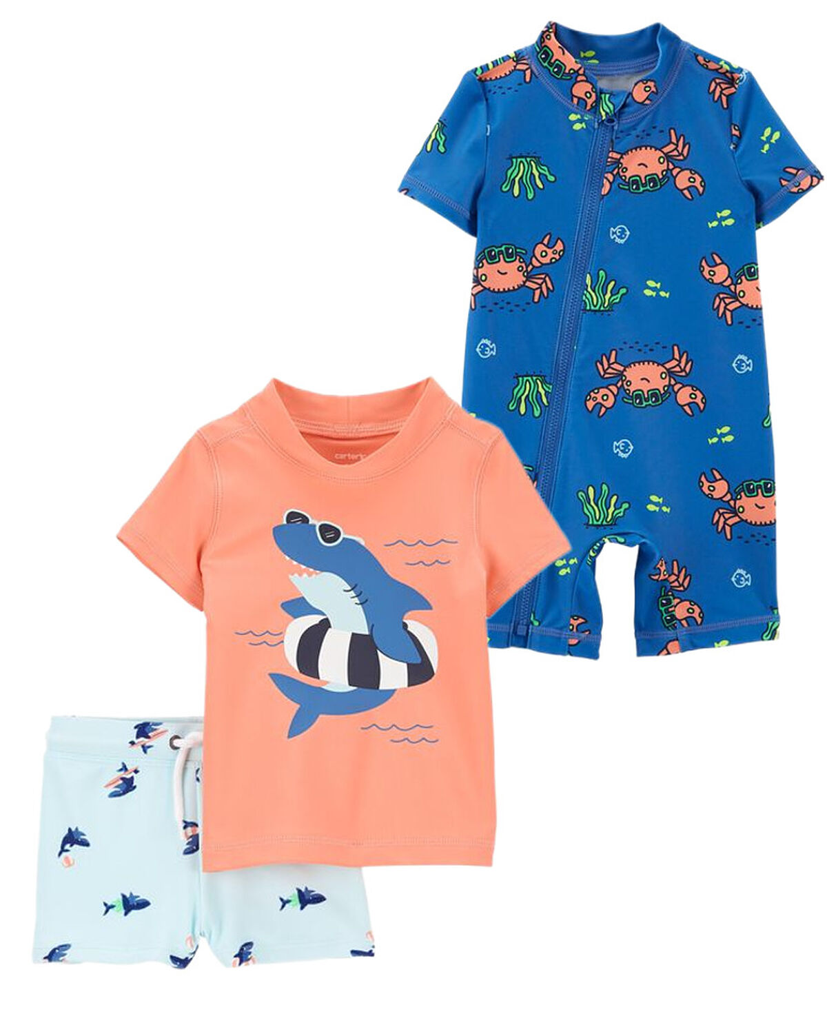 Multi Baby 3Piece Rashguards & Trunk Set