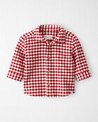 Baby Boy Plaid Organic Cotton Button-Front Flannel Shirt, image 1 of 5 slides