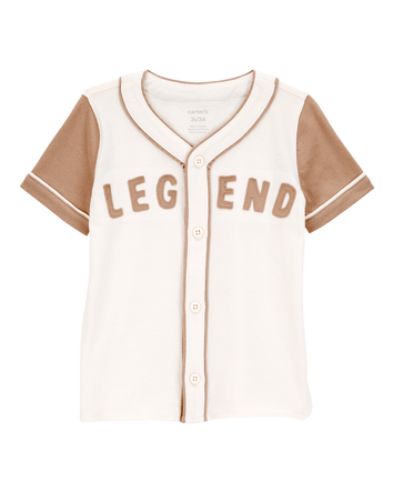 Baby Legend Baseball Vintage Button-Down Tee, 