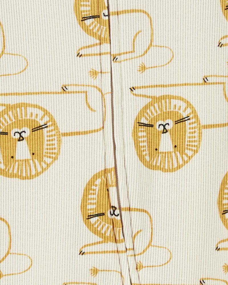 Baby Lion 2-Way Zip Cotton Blend Sleep & Play Pajamas, image 2 of 4 slides