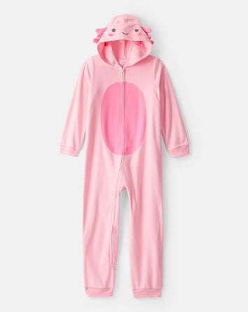 Girls Fleece Long-Sleeve Snug Fit 1-Piece Pajamas - Pink, 