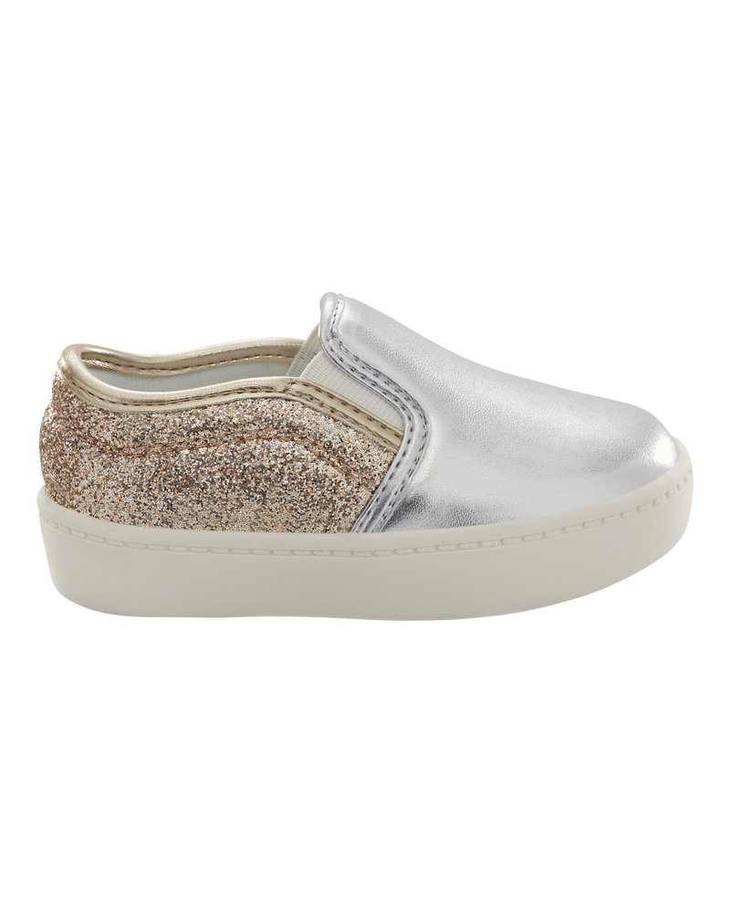 Toddler Metallic Slip-On Casual Shoes, image 2 of 7 slides