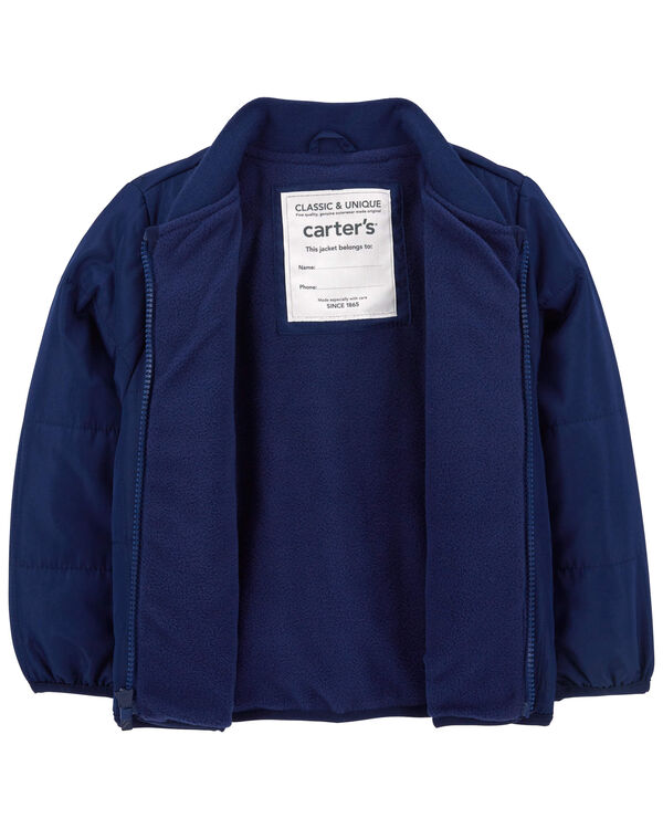 Navy Toddler Quilted Bomber Jacket