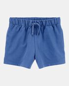 Kid Pull-On French Terry Shorts - Blue, image 1 of 4 slides
