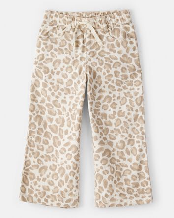 Toddler Girl Leopard Wide-Leg Pants - Ivory, 