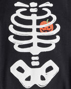 Baby 2-Piece Glow Skeleton Halloween 100% Snug Fit Cotton Pajamas - Black, image 4 of 5 slides