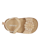 Baby  Every Step® First Walker Woven Flower Accent Sandals - Beige, image 4 of 7 slides