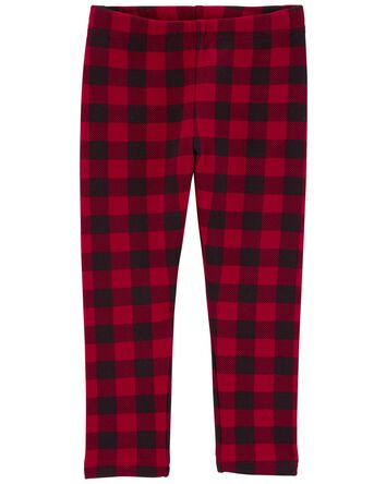 Baby Plaid Cozy Fleece Leggings, 
