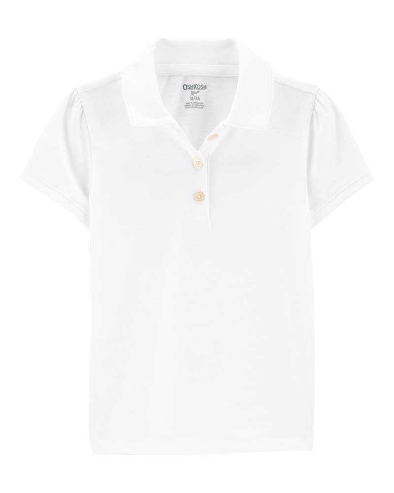 Toddler 2-Pack Pique Uniform Polo Shirts -  White, image 2 of 3 slides