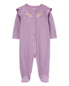 Baby Floral Snap-Up Ribbed Sleep & Play Pajamas, image 1 of 3 slides