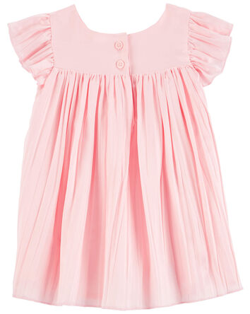 Baby Flutter Pleated Dress, 