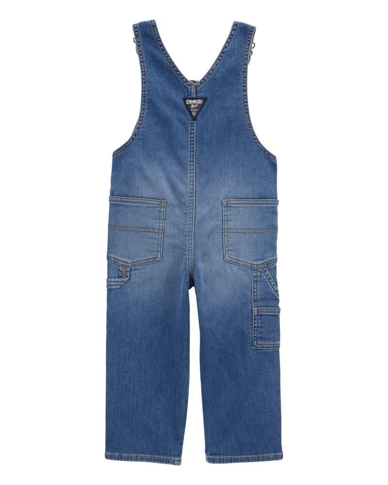 Toddler Stretch Denim Overalls - Medium Wash, image 2 of 5 slides