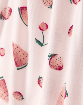 Baby Fruit Print Zip-Up PurelySoft Footless 1-Piece Pajamas - Pink, 