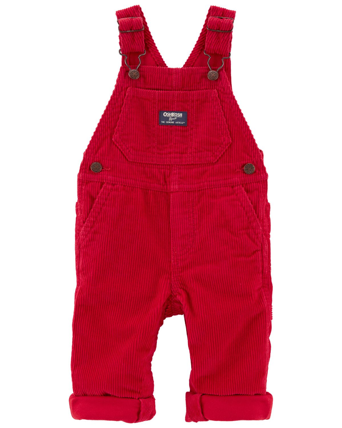 Red Baby Jersey Lined Corduroy Overalls | oshkosh.com