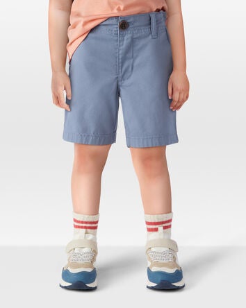 Toddler Flat-Front Shorts - Blue, 