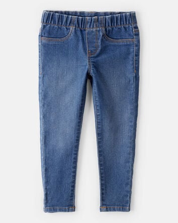 Toddler Dark Wash Elastic-Waist Jeggings, 
