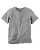 Baby Solid Short-Sleeve Pocket Tee - Grey, image 1 of 2 slides