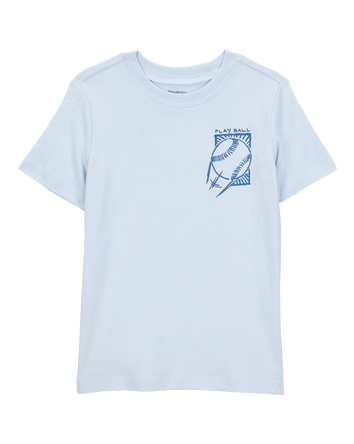 Toddler Baseball-Print Short-Sleeve Graphic Tee - Blue, 