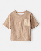 Boys Acid Wash Cotton Short-Sleeve Pocket Tee - Brown, image 1 of 3 slides
