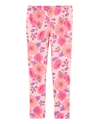 Kid Floral-Print Stretch Leggings - Pink, image 1 of 4 slides
