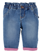Baby Thermal Lined Jean Pants - Blue, image 1 of 5 slides