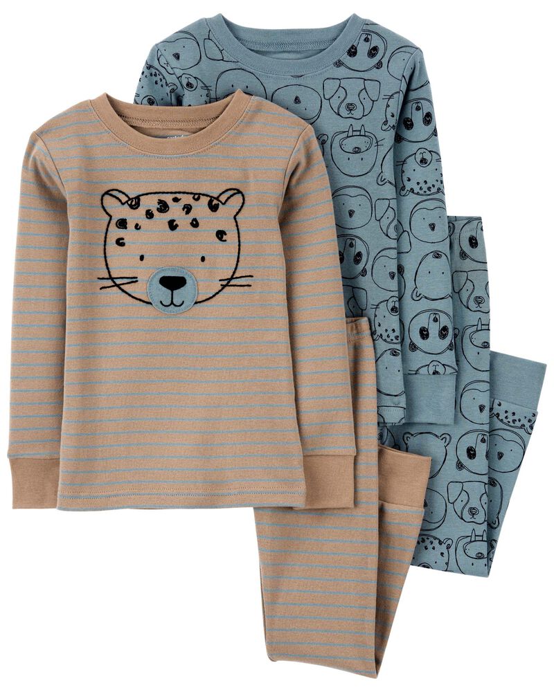 Baby 4-Piece Bear 100% Snug Fit Cotton Pajamas, image 1 of 4 slides