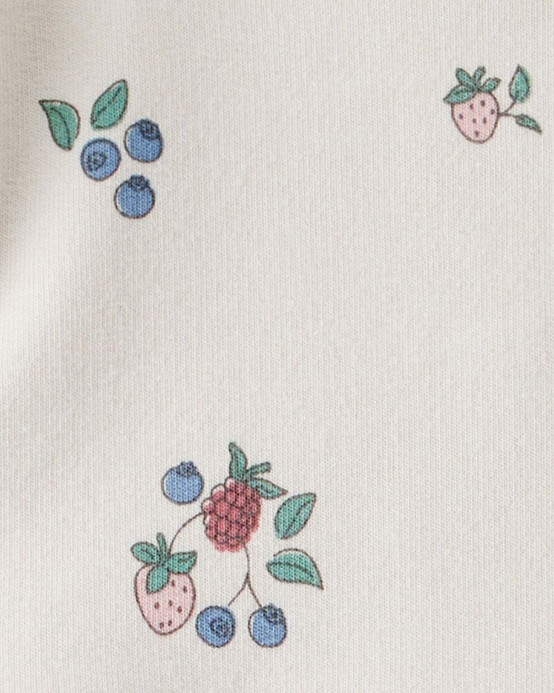 Baby Organic Cotton French Terry Dress in Berry Blossom Print, image 4 of 7 slides