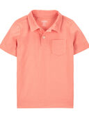 Orange - Toddler Cotton Jersey Pocket Henley