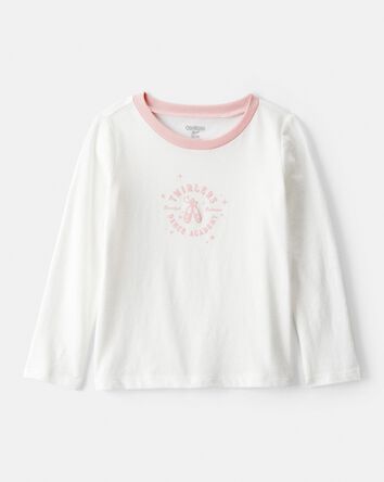 Toddler Girl Ballerina Long-Sleeve Graphic Tee - Cream, 